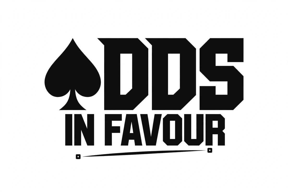 Flat artwork example: black Odds in Favour spade design on white